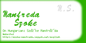 manfreda szoke business card